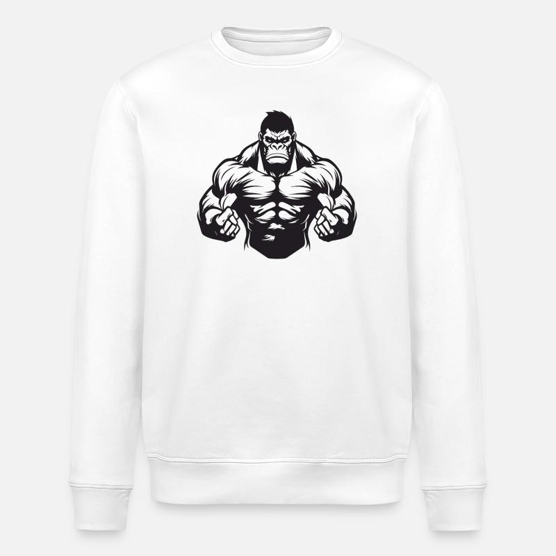 Muscles gorilles - Sweat bio ROLLER Stanley/Stella Unisexe - blanc