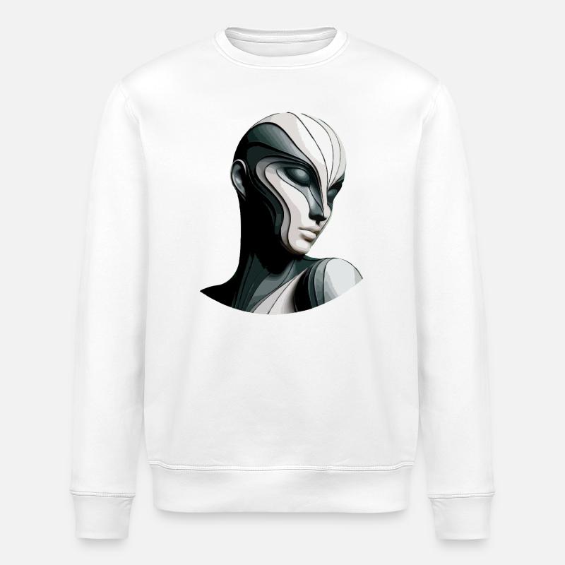 Art géométrique masqué - Sweat bio ROLLER Stanley/Stella Unisexe - blanc
