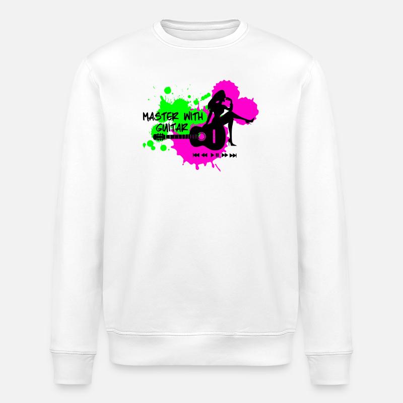 Master with guitar - Grün Pink - Stanley/Stella Unisex Bio-Sweatshirt ROLLER - Weiß