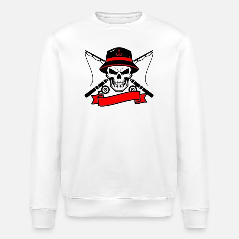 Bannière du blason du Skull Angler - Sweat bio ROLLER Stanley/Stella Unisexe - blanc