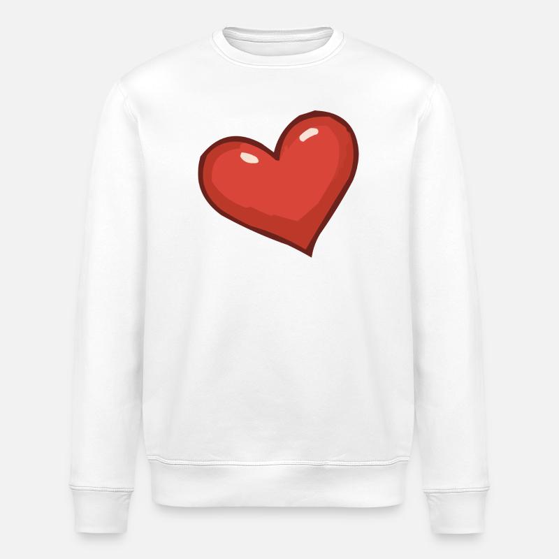 Verspieltes Herz Motiv - Stanley/Stella Unisex Bio-Sweatshirt ROLLER - Weiß
