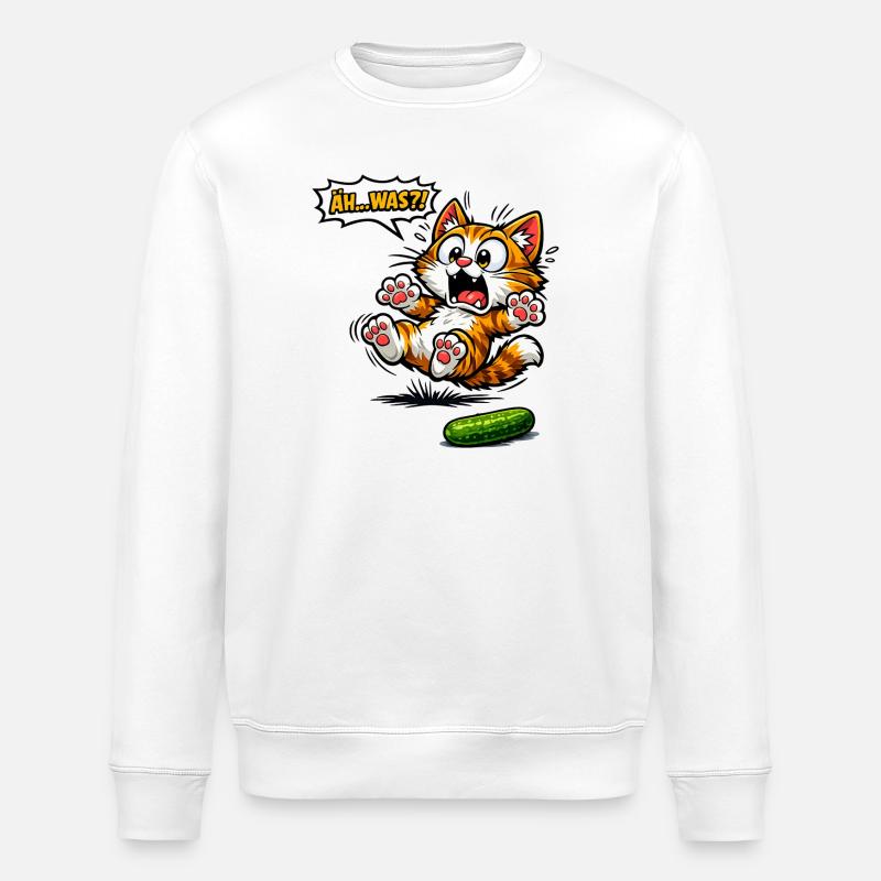 Chat drôle, hein, quel mot, cadeau - Sweat bio ROLLER Stanley/Stella Unisexe - blanc