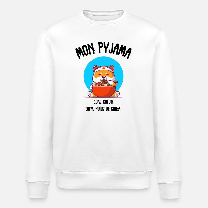 Shiba Humor Dog Pyjamas - Stanley/Stella Unisex Bio-Sweatshirt ROLLER - Weiß