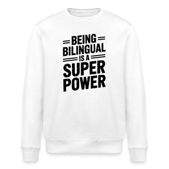 Fremdsprache Sprüche Lustige Fremdsprache Geschenk - Stanley/Stella Unisex Bio-Sweatshirt ROLLER - Weiß - Vorne - Nik (191cm)
