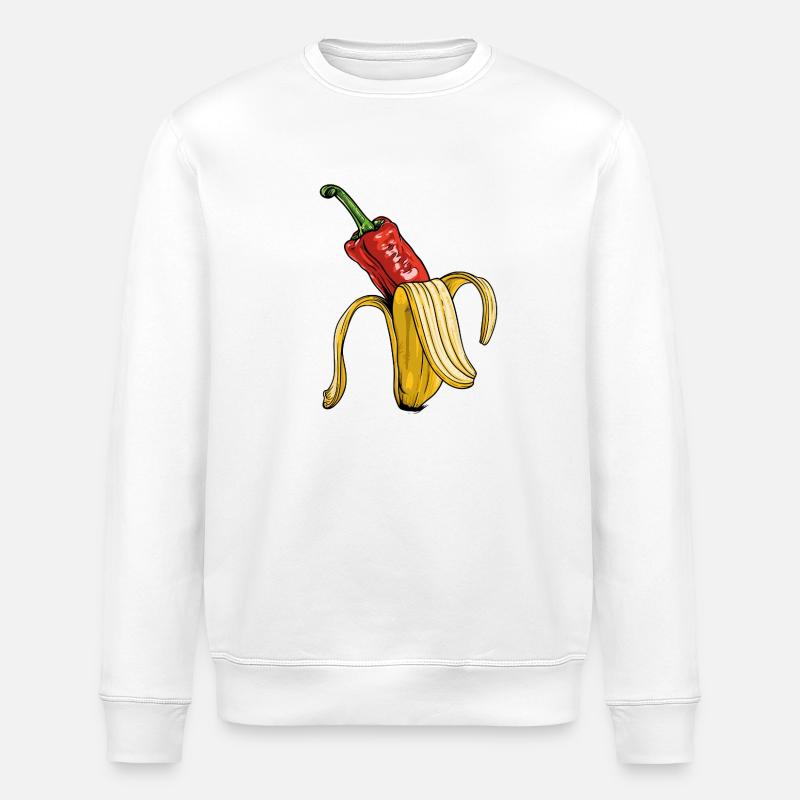 Surreale Pepper-Banane Kunst - Stanley/Stella Unisex Bio-Sweatshirt ROLLER - Weiß