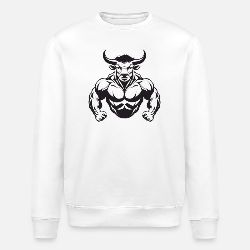Muscles de taureau Taureau - Sweat bio ROLLER Stanley/Stella Unisexe - blanc