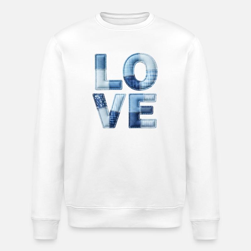 Love Modern Patchwork Art - Stanley/Stella ROLLER Unisex Organic Sweatshirt - white