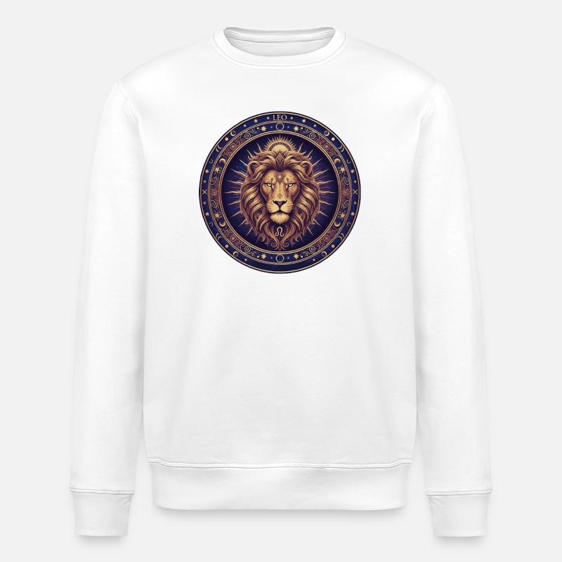 Löwe im Sternzeichen Kreis - Stanley/Stella Unisex Bio-Sweatshirt ROLLER - Weiß