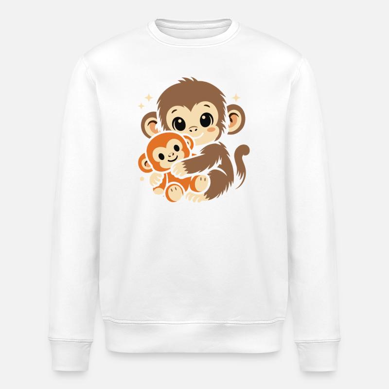 Punch Monkey Affe - Stanley/Stella Unisex Bio-Sweatshirt ROLLER - Weiß