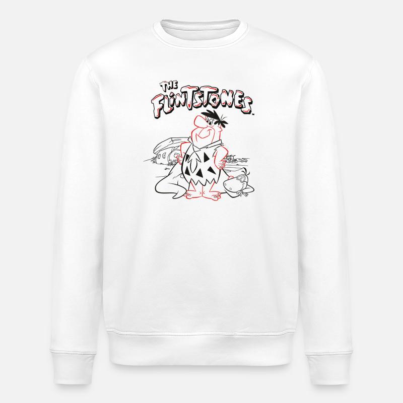 Pierrafeu Fred Avec Dino - Sweat bio ROLLER Stanley/Stella Unisexe - blanc