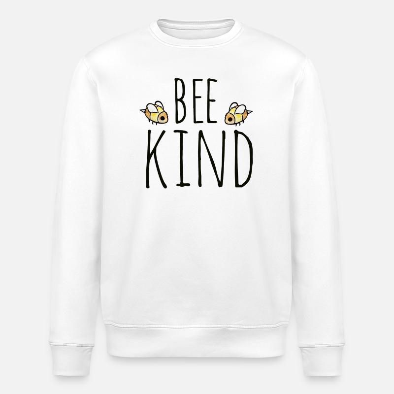 Bee Kind Typography - Stanley/Stella ROLLER Unisex Organic Sweatshirt - white