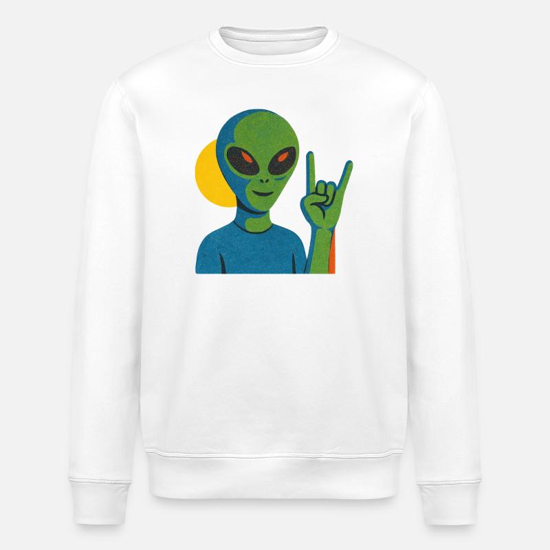 Panneau néon en pierre extraterrestre - Sweat bio ROLLER Stanley/Stella Unisexe - blanc