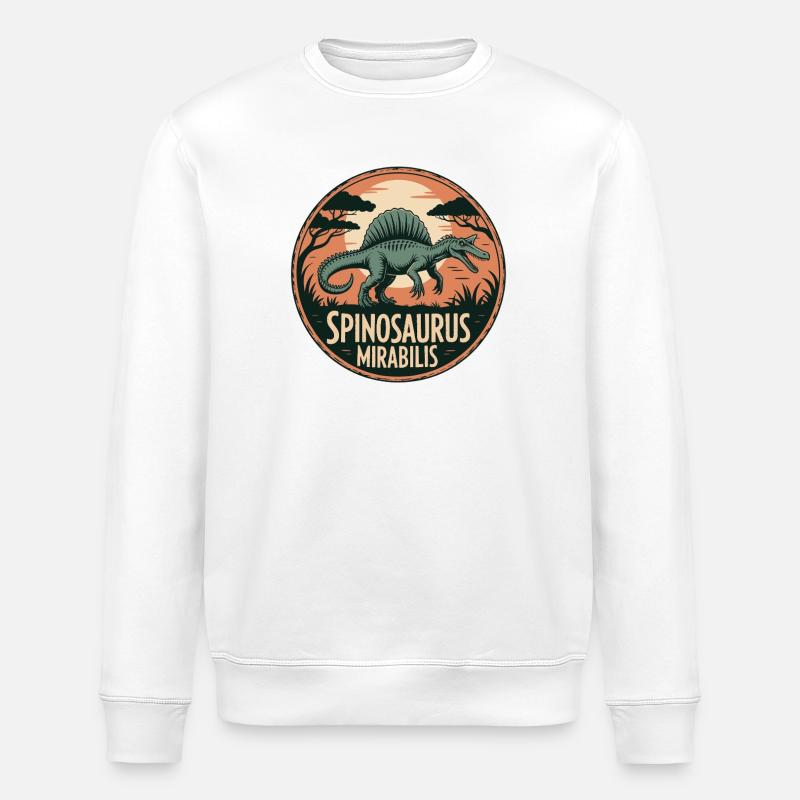Neue Spinosaurus Mirabilis 2026 Entdeckung - Stanley/Stella Unisex Bio-Sweatshirt ROLLER - Weiß