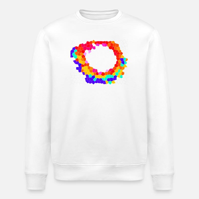 Orbite mosaïque de Voronoi - Sweat bio ROLLER Stanley/Stella Unisexe - blanc