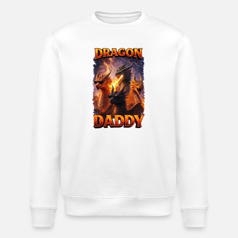 Feuerdrachen Daddy - Stanley/Stella Unisex Bio-Sweatshirt ROLLER - Weiß