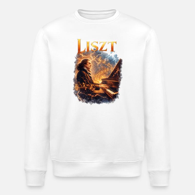 LISZT Feuermelodien am Klavier - Stanley/Stella Unisex Bio-Sweatshirt ROLLER - Weiß