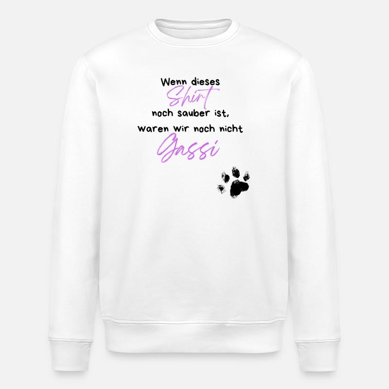 Hund Gassi Pfote Spruch - Stanley/Stella Unisex Bio-Sweatshirt ROLLER - Weiß