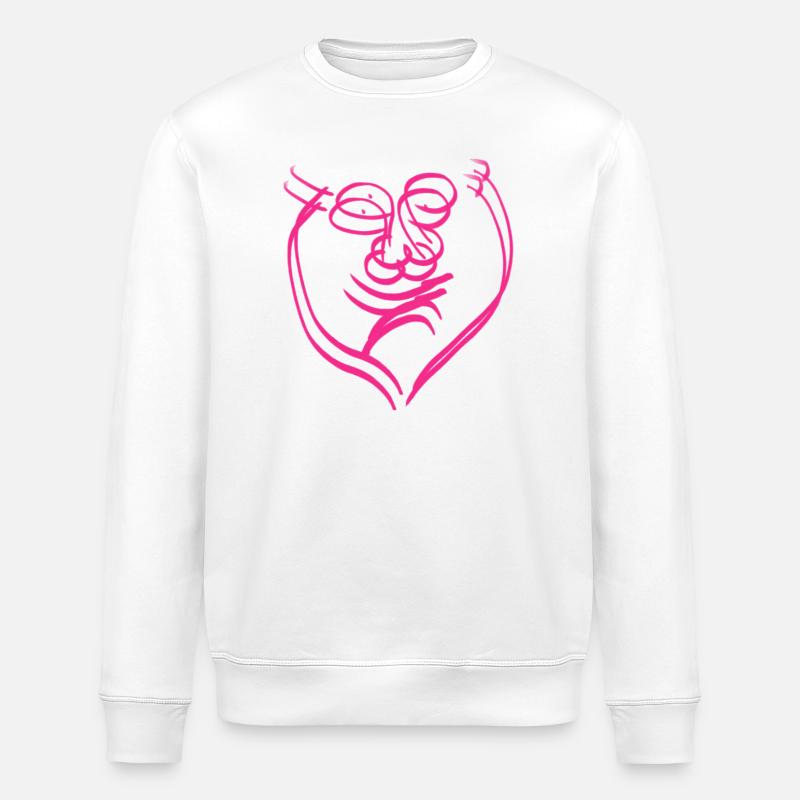 Laughing-crying double face - Stanley/Stella ROLLER Unisex Organic Sweatshirt - white