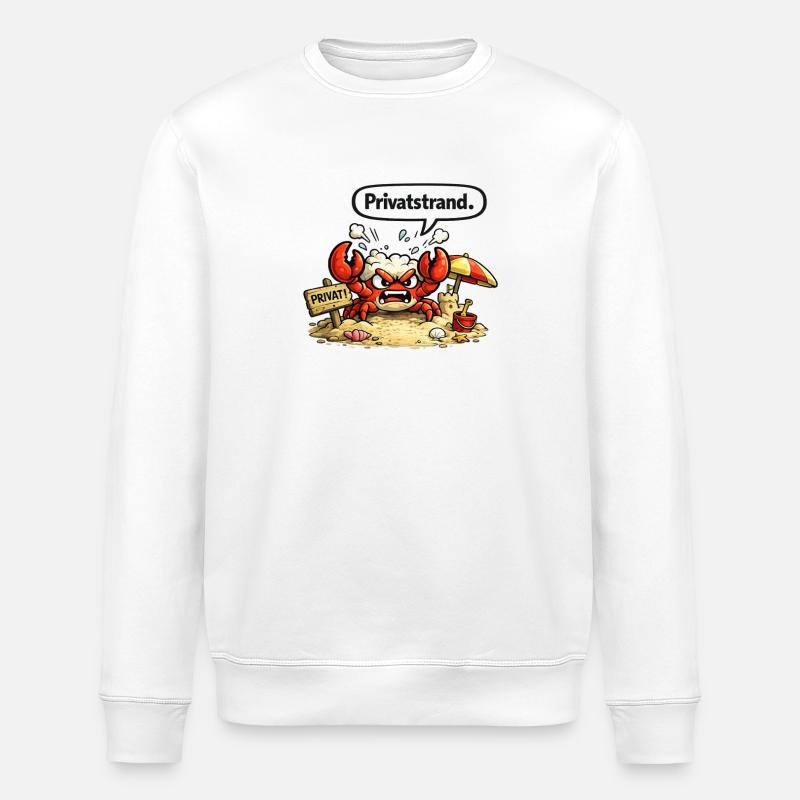 Strand Humor Motiv Urlaub Geschenk - Stanley/Stella Unisex Bio-Sweatshirt ROLLER - Weiß