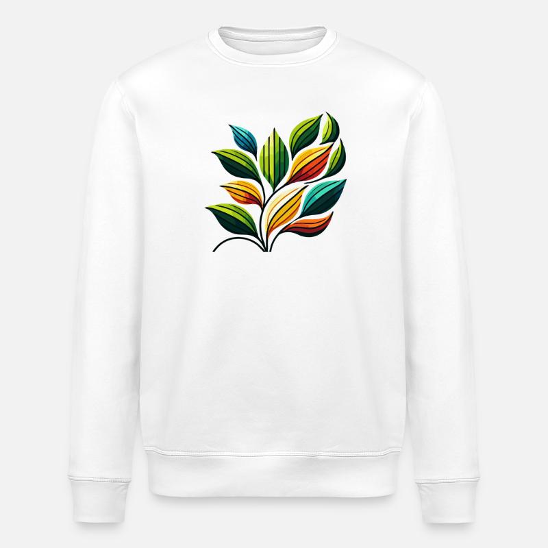 Colourful Leafen Symphony - Stanley/Stella ROLLER Unisex Organic Sweatshirt - white