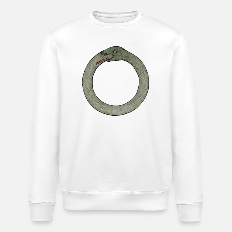 Emblème du Serpent enroulé - Sweat bio ROLLER Stanley/Stella Unisexe - blanc