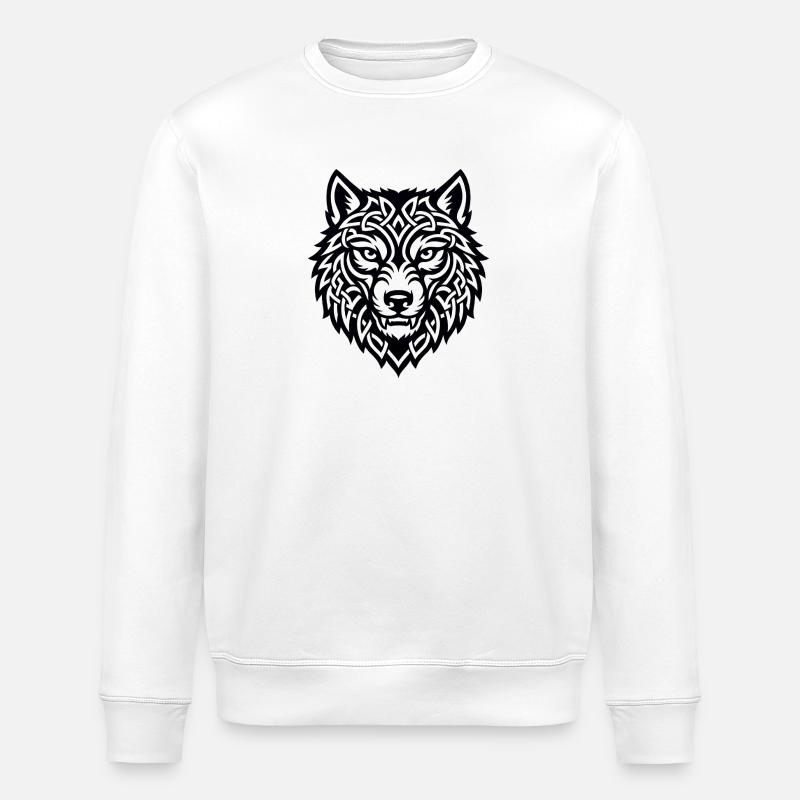 Wikingerwolf Ulfr Nordisches Kriegerdesign - Stanley/Stella Unisex Bio-Sweatshirt ROLLER - Weiß