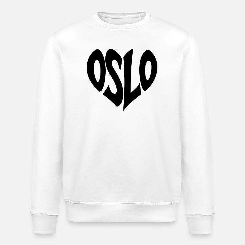 Lettrage Oslo - Norvège - Sweat bio ROLLER Stanley/Stella Unisexe - blanc
