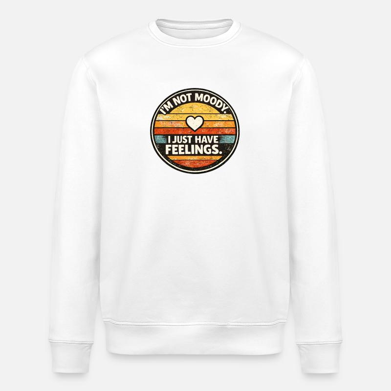 Nicht Launisch Gefühle Retro - Stanley/Stella Unisex Bio-Sweatshirt ROLLER - Weiß