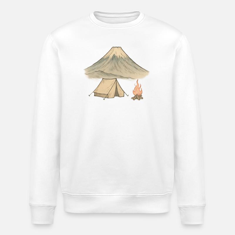 Aquarell Vulkancamping - Stanley/Stella Unisex Bio-Sweatshirt ROLLER - Weiß