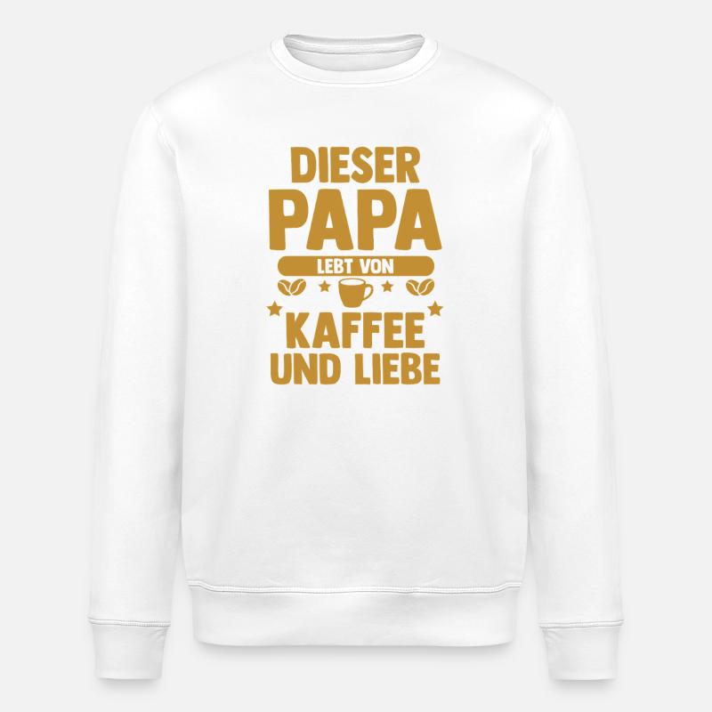 Coffee Father Father's Day Dad - Stanley/Stella ROLLER Unisex Organic Sweatshirt - white