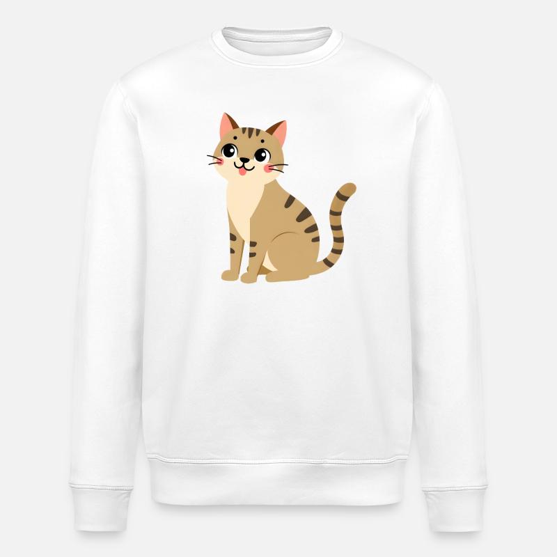 Chat - Sweat bio ROLLER Stanley/Stella Unisexe - blanc