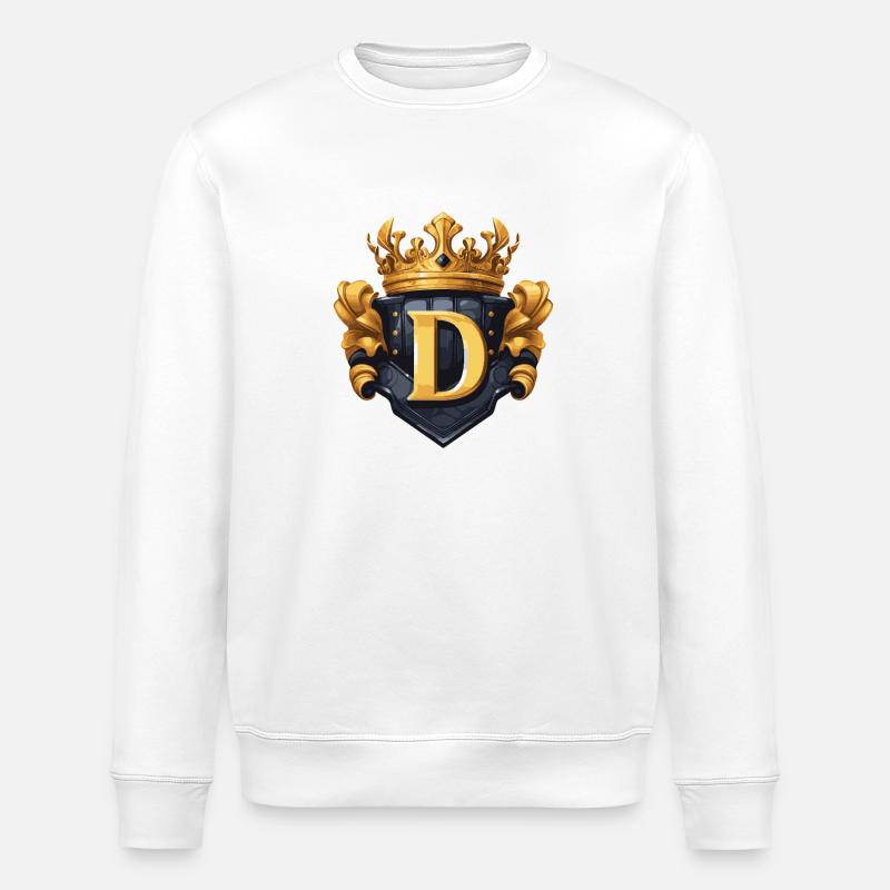 D Buchstabe Name Krone - Stanley/Stella Unisex Bio-Sweatshirt ROLLER - Weiß