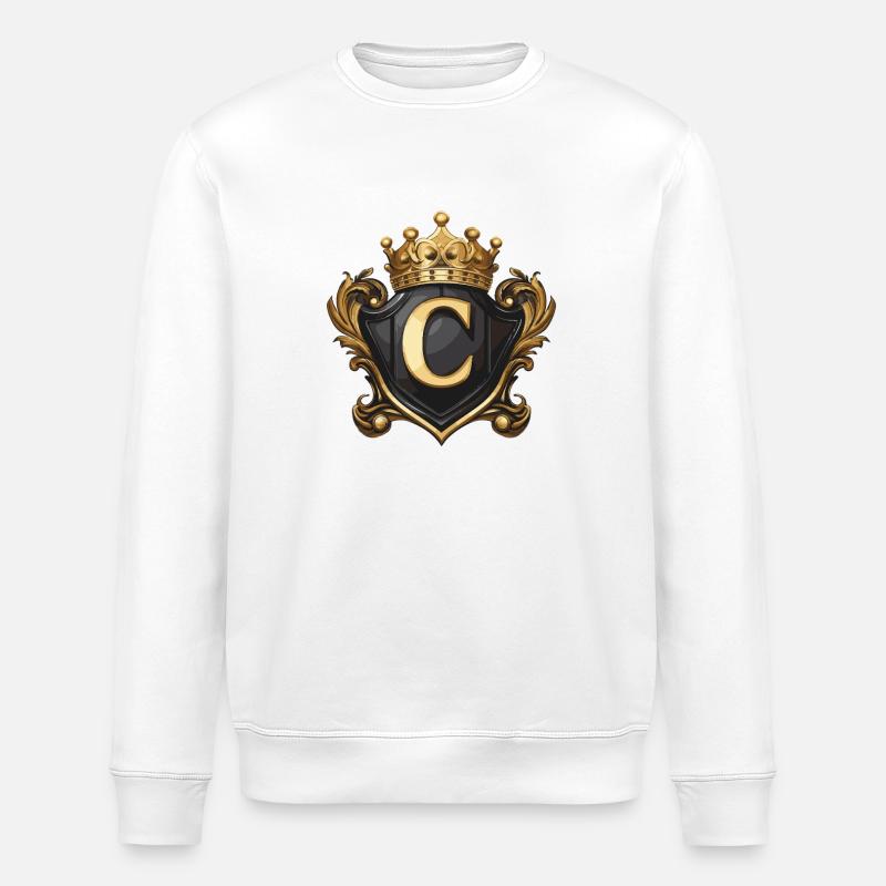 C Lettre Nom Couronne - Sweat bio ROLLER Stanley/Stella Unisexe - blanc