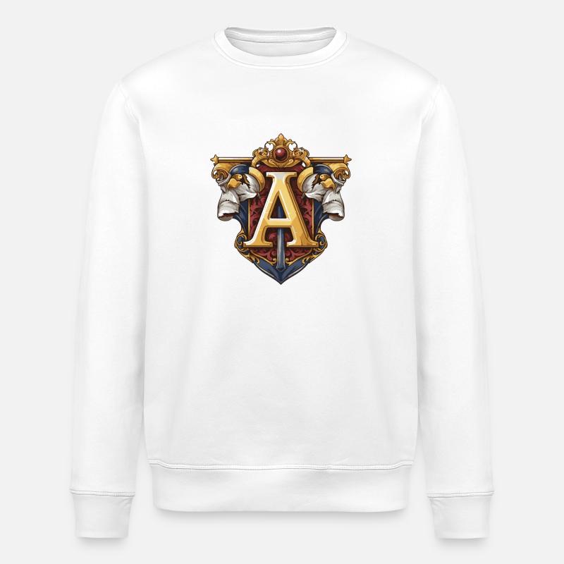 A Buchstabe Name Krone - Stanley/Stella Unisex Bio-Sweatshirt ROLLER - Weiß