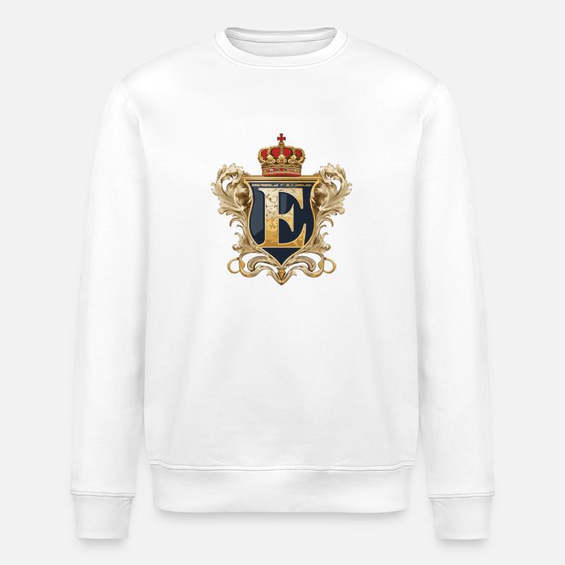 E Lettre Nom Couronne - Sweat bio ROLLER Stanley/Stella Unisexe - blanc