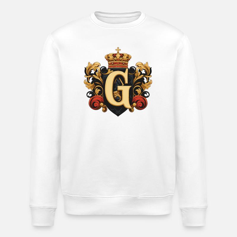 G Buchstabe Name Krone - Stanley/Stella Unisex Bio-Sweatshirt ROLLER - Weiß