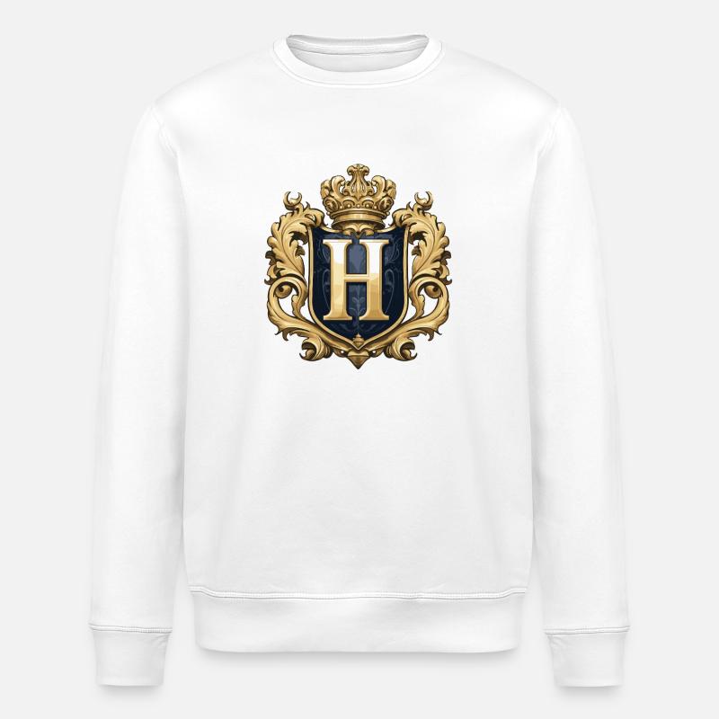 H Lettre Nom Couronne - Sweat bio ROLLER Stanley/Stella Unisexe - blanc