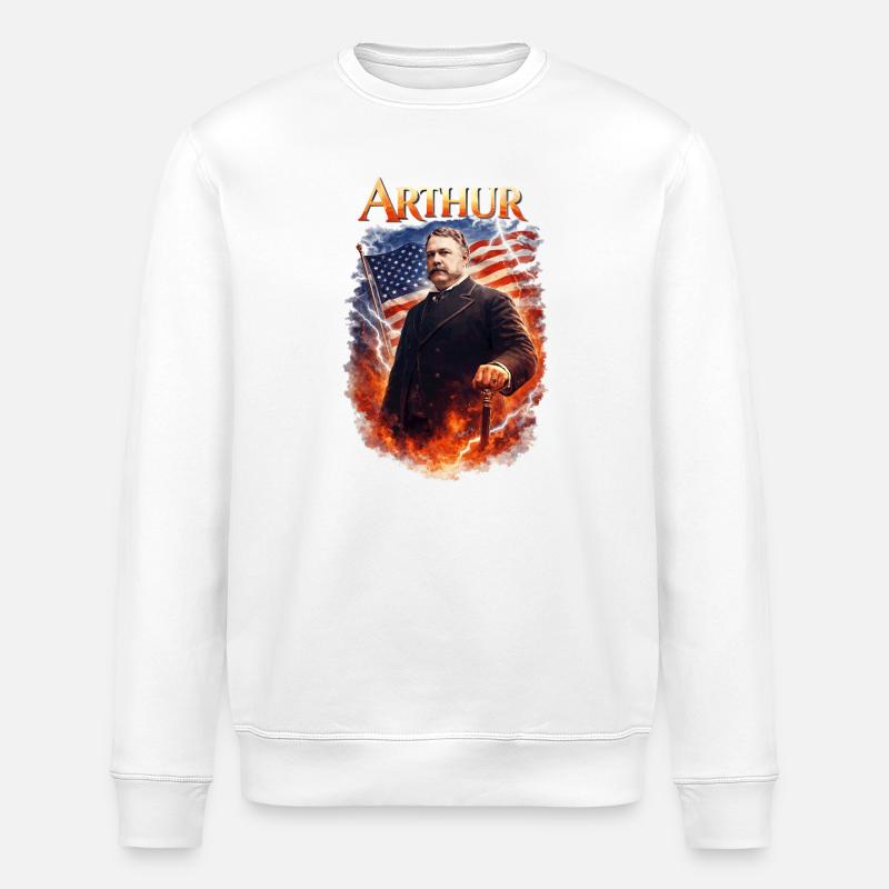 Arthur Patriotischer Feuersturm - Stanley/Stella Unisex Bio-Sweatshirt ROLLER - Weiß