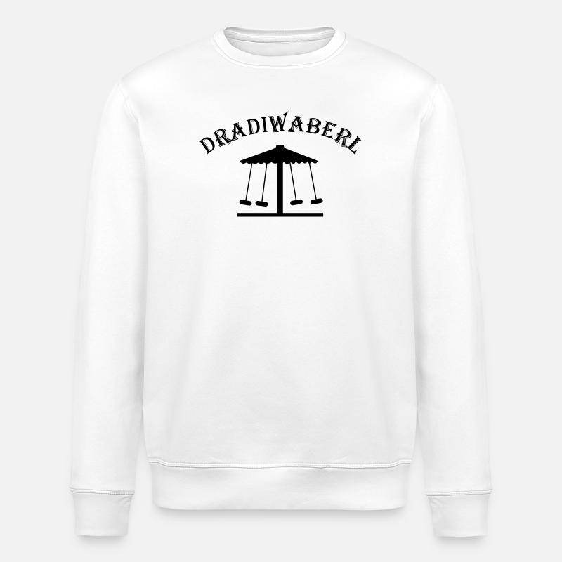 Dradiwaberl – Austrian dialect carousel - Stanley/Stella ROLLER Unisex Organic Sweatshirt - white
