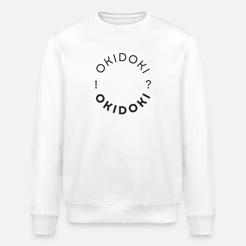 Okidoki Kreis Typografie - Stanley/Stella Unisex Bio-Sweatshirt ROLLER - Weiß