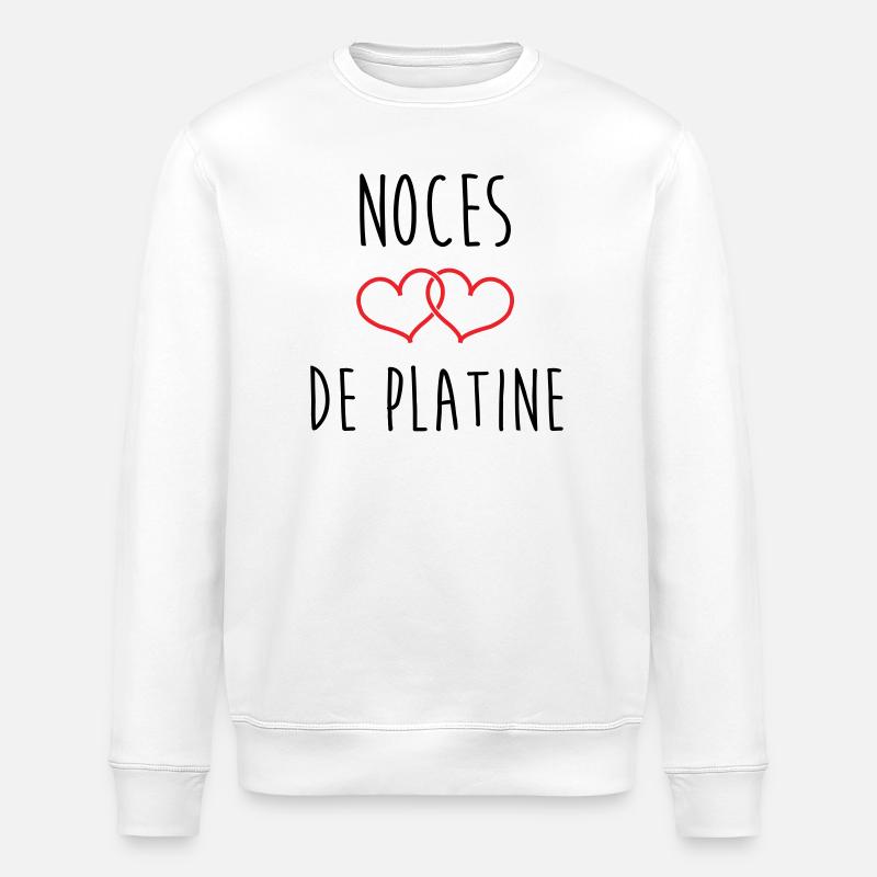 Platin-Hochzeit 70 Jahre - Stanley/Stella Unisex Bio-Sweatshirt ROLLER - Weiß