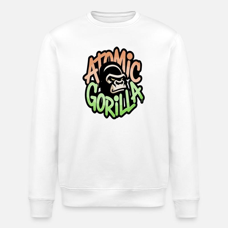 Grafiti sur le gorille atomique - Sweat bio ROLLER Stanley/Stella Unisexe - blanc