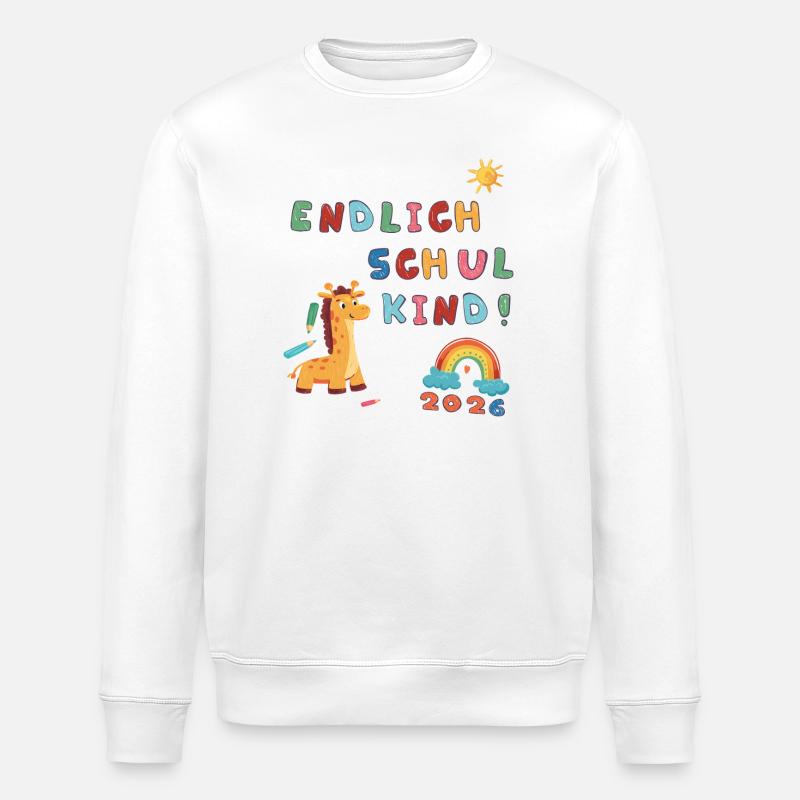 Enfin écolier en 2026 - Sweat bio ROLLER Stanley/Stella Unisexe - blanc