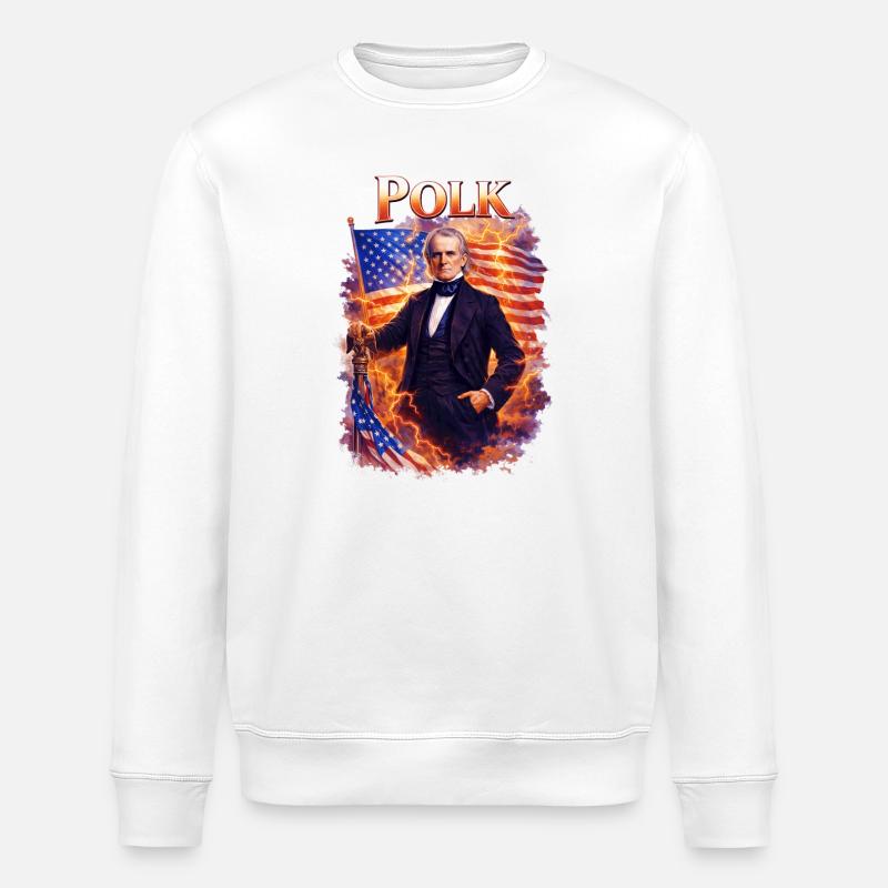 Lincoln Patriotischer Blitz - Stanley/Stella Unisex Bio-Sweatshirt ROLLER - Weiß