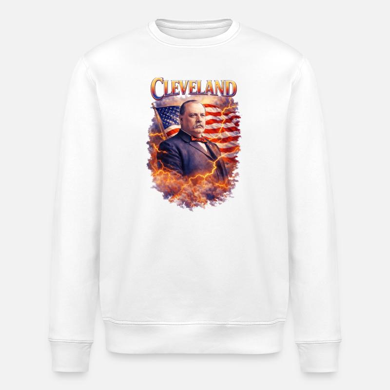 Cleveland Patriotischer Blitz - Stanley/Stella Unisex Bio-Sweatshirt ROLLER - Weiß