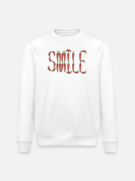 Chili smile typography - Stanley/Stella ROLLER Unisex Organic Sweatshirt - white