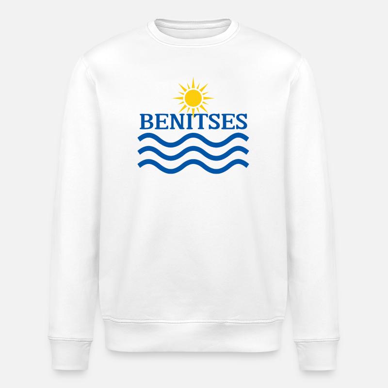 Soleil et vagues océaniques de Benitses - Sweat bio ROLLER Stanley/Stella Unisexe - blanc