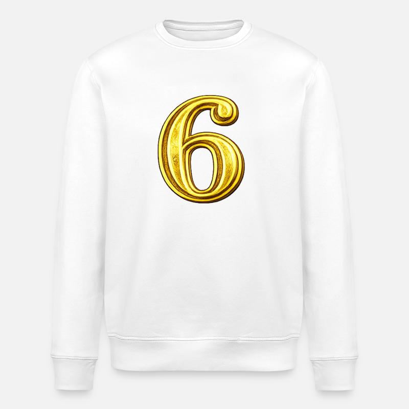 Goldene Ziffer 6 Ornament - Stanley/Stella Unisex Bio-Sweatshirt ROLLER - Weiß