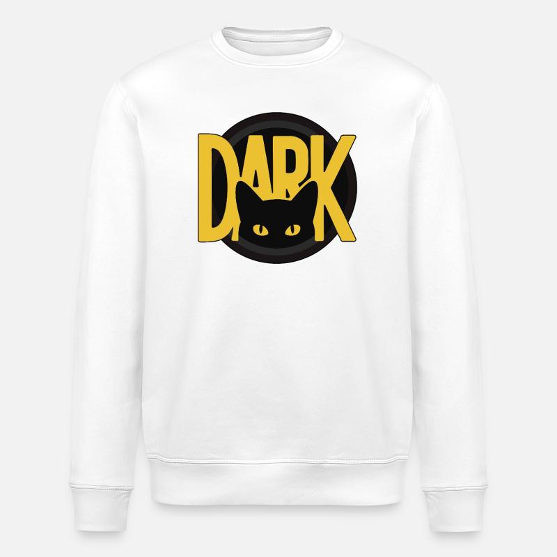 DARK Cat Eyes Minimal Design - Stanley/Stella ROLLER Unisex Organic Sweatshirt - white