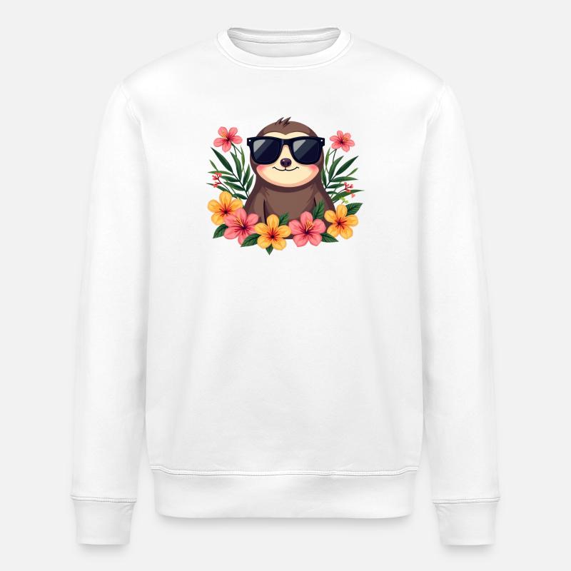 Faultier - Stanley/Stella Unisex Bio-Sweatshirt ROLLER - Weiß